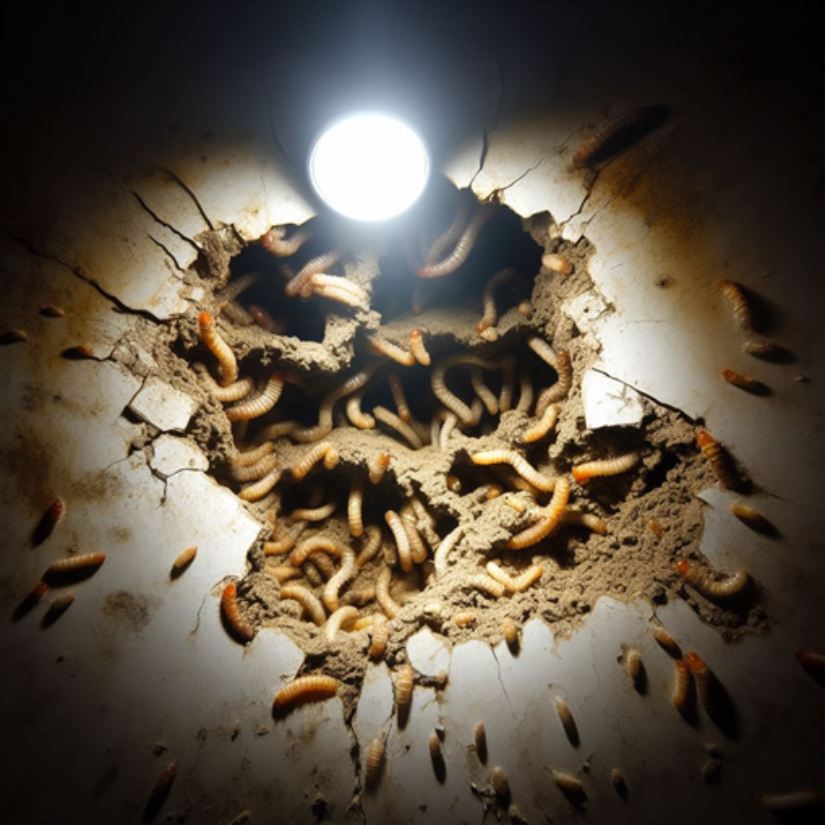 how to remove an infestation of maggots on ceiling of your house